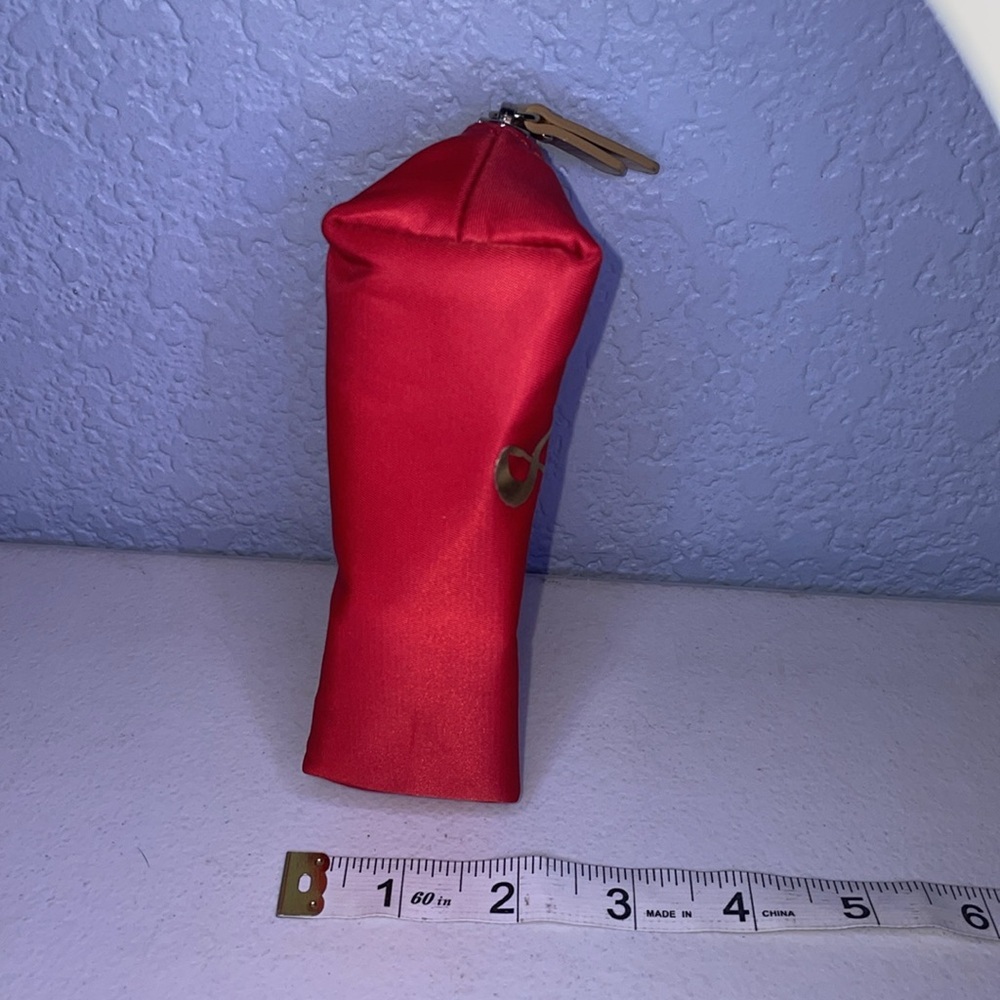 VICTORIA'S SECRET MAKEUP BAG VS Mini Makeup Bag Purse size Makeup Bag 👛Red Gold - Picture 11 of 11